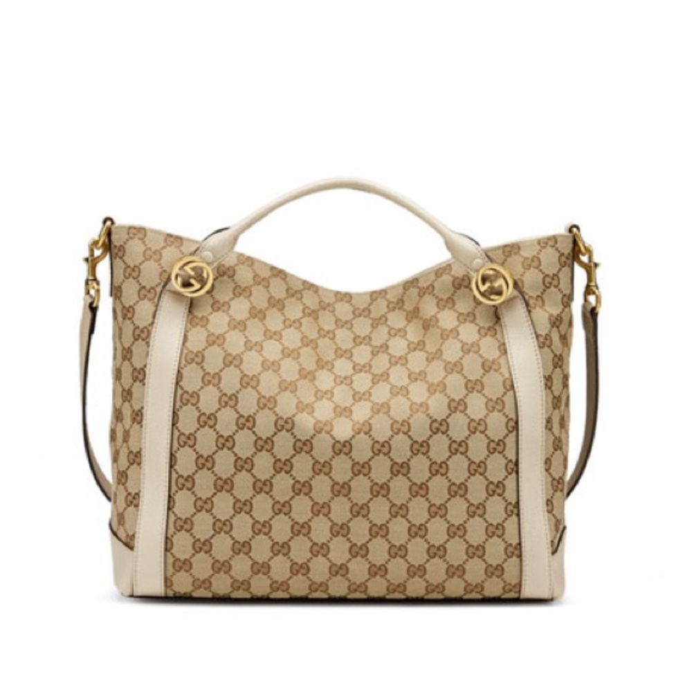 Gucci Miss GG Medium Canvas Tote Bag Beige Shoulder Bag
